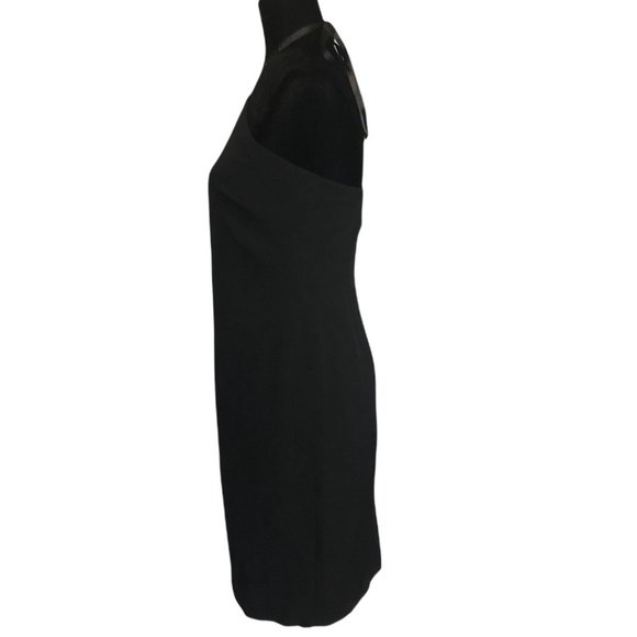 Karl Lagerfeld Black Halter Mini Dress, Black Slit - Picture 7 of 16